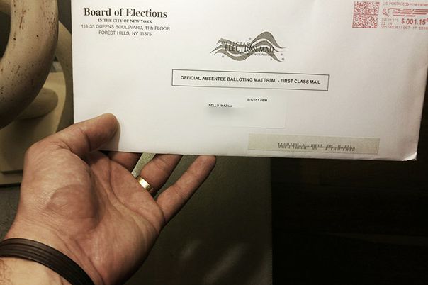 An absentee ballot from 2016